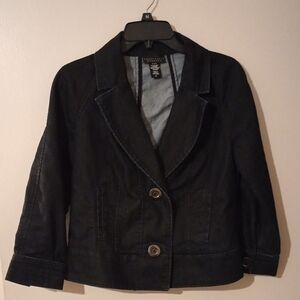 Women's Black Apostrophe Stretch Denim Jacket Size Small
